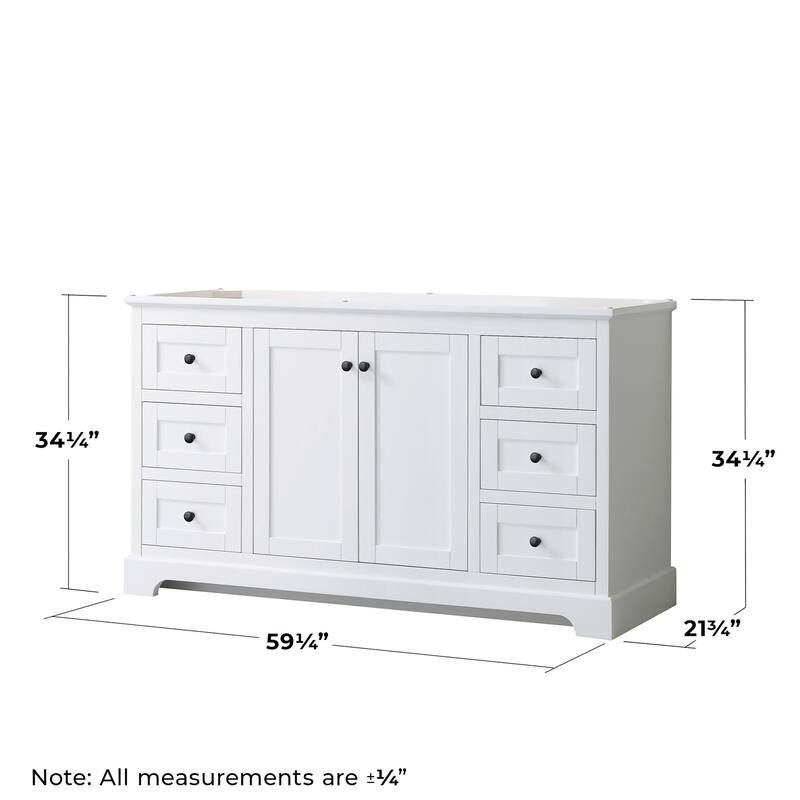 Wyndham Collection Avery 60" Single Free Standing Vanity Cabinet -