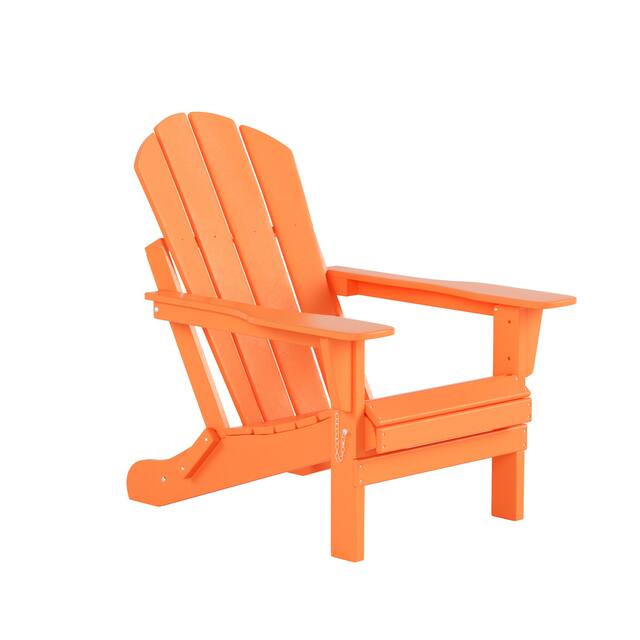 Laguna Folding Poly Eco-Friendly All Weather Outdoor Adirondack Chair - Orange