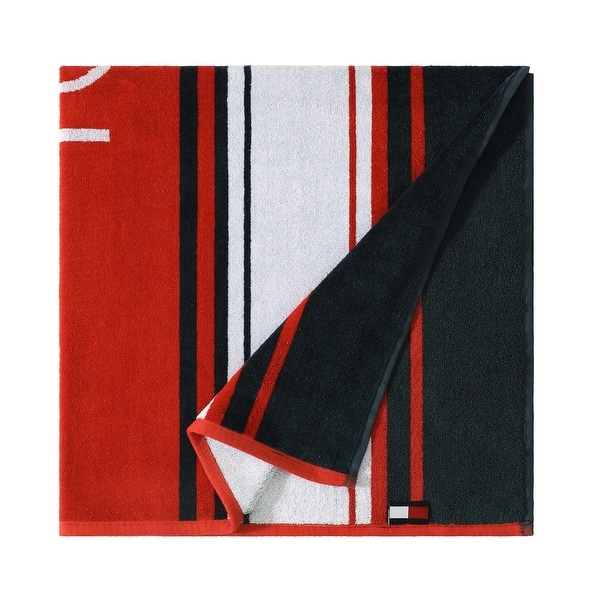 Tommy Hilfiger Printed Cotton Beach Towel - 36 x 68 - Bed Bath