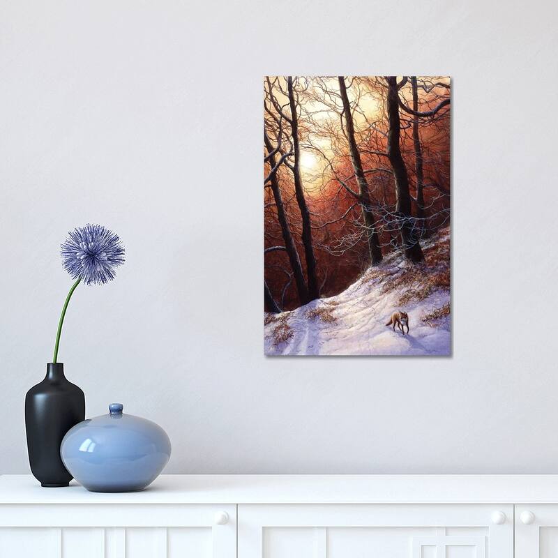 iCanvas "Winter Return - Fox" by Jeremy Paul Canvas Print - 18x12x1.5