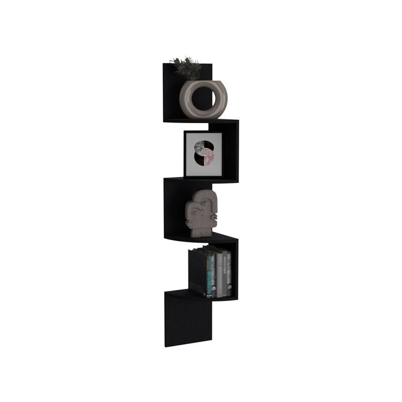 Corner Shelf, Modern Full-Wall Design with Multiple Shelving