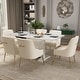 preview thumbnail 28 of 65, 7-Piece Clihome High-gloss Extendable Table Velvet Chair Dining Set