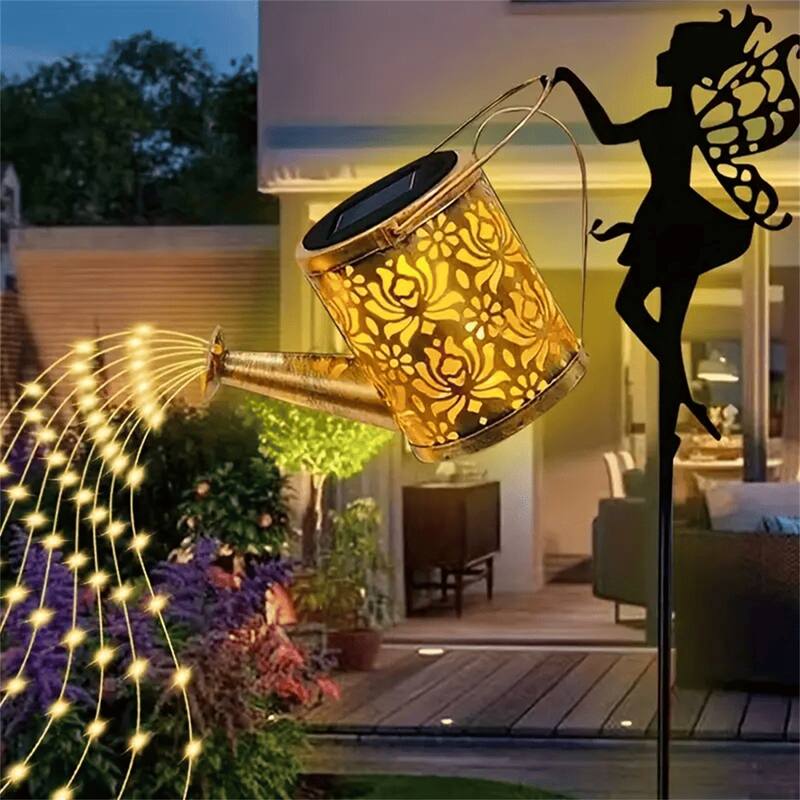 RGB 2 PCS Fairy Garden Decor Light with Solar Watering Can
