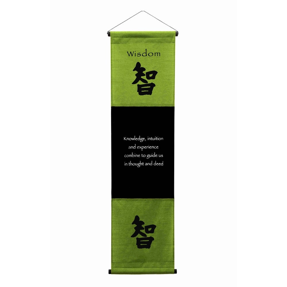 Inspirational Wall Decor "Wisdom" Banner Large, Inspiring Quote Wall Hanging Scroll, Motivational Art, Thought Saying Tapestry