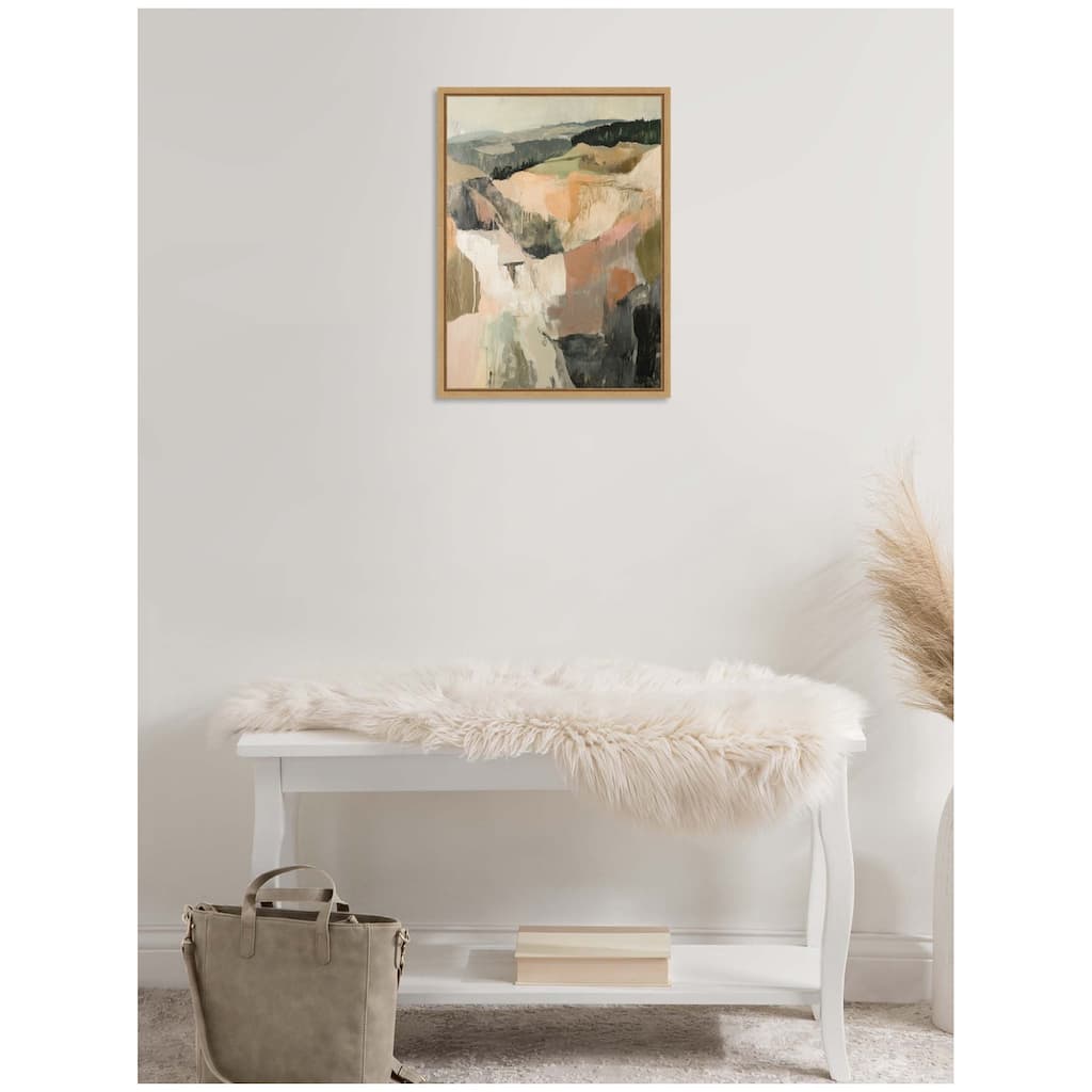 Kate and Laurel Sylvie Tonal Mountains I Framed Canvas by Amy Lighthall