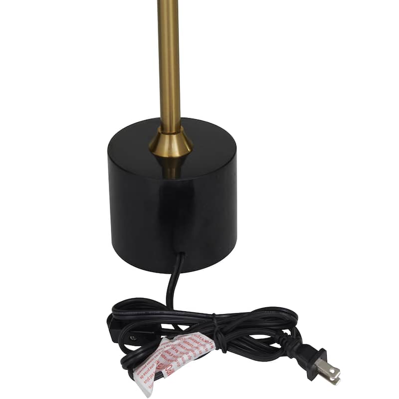Metal Umbrella Style Room Desk Lamp with Marble Base - Black - Roche River Decor