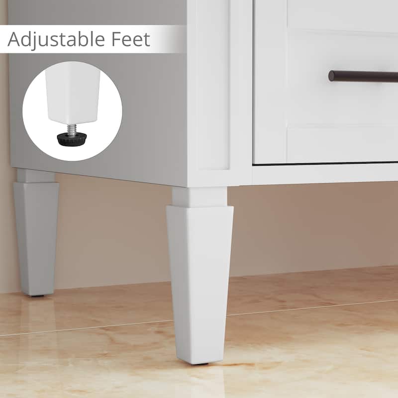 36/48/60 in. Bathroom Vanity with Ceramic Undermount Sink, Wood Cabinet, and storage drawers