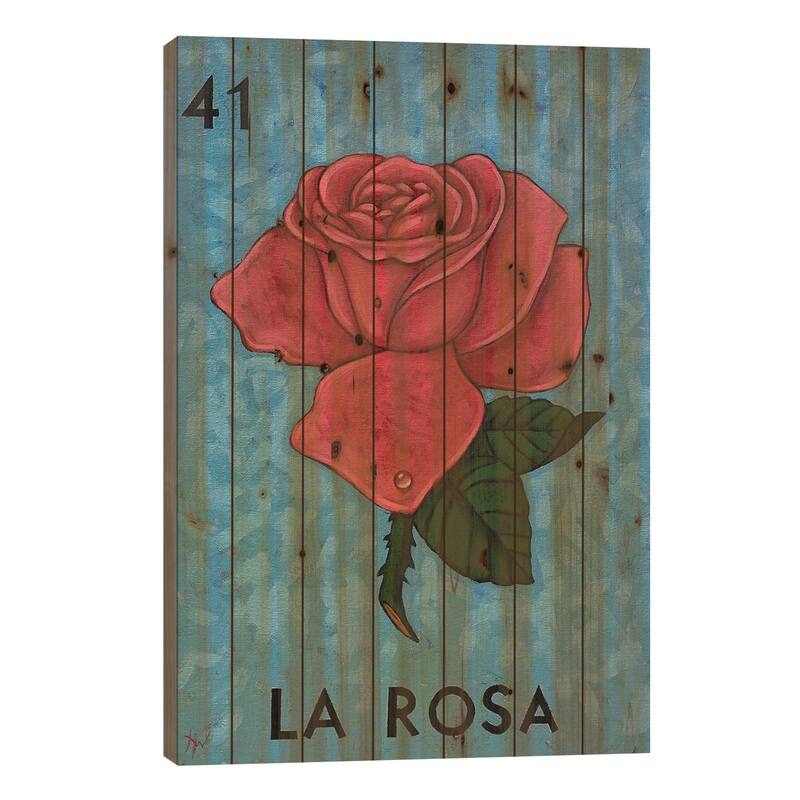 La Rosa Print On Wood by Holly Wood - Multi-Color - 26x18x1.5