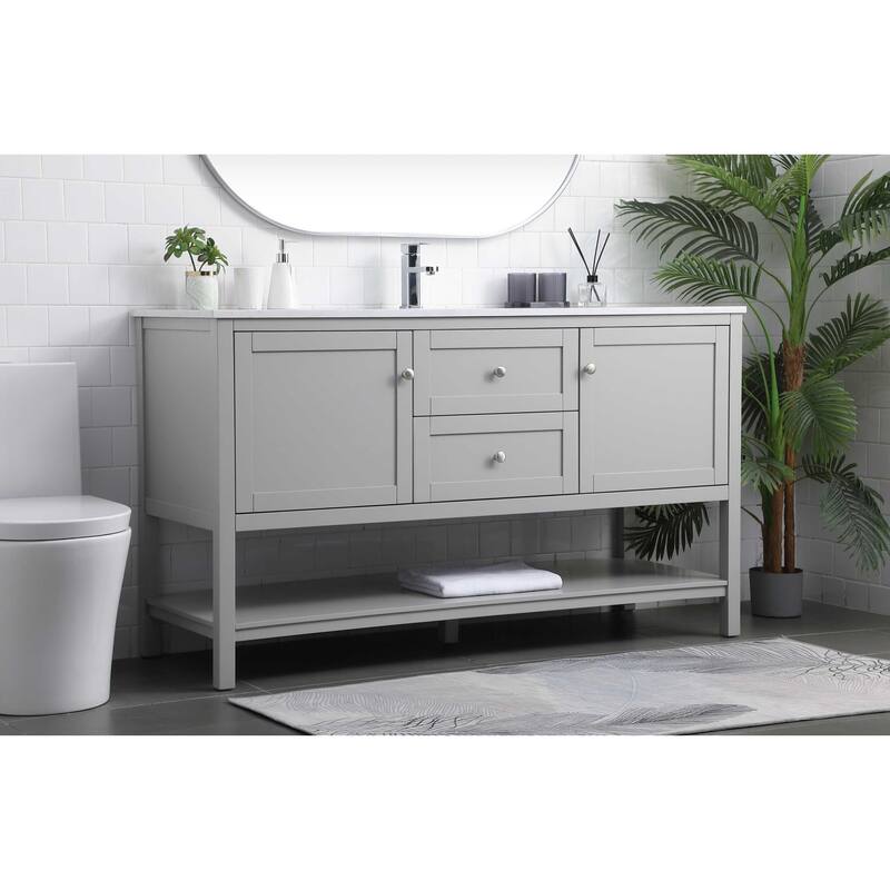 Elegant Lighting VF22260 Heath 60" Free Standing Single Basin Vanity