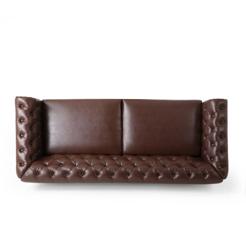 Castalia Nailhead Trim Chesterfield Sofa by Christopher Knight Home - 78.75" L x 33.50" W x 28.00" H