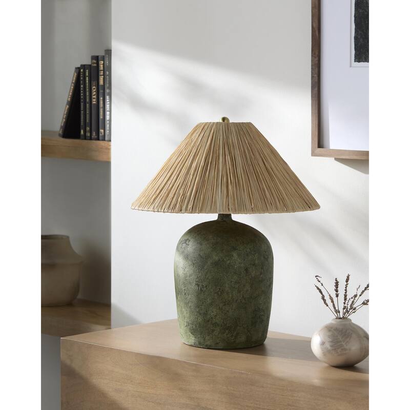 Livabliss Otahu Traditional Accent Table Lamp - 20"H x 17"W x 17"D - Green