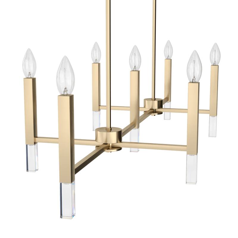Hunter Sunjai Candle Chandelier - Entry, Kitchen Island, Dining Room, Living Room - Geometric, Glam, Contemporary