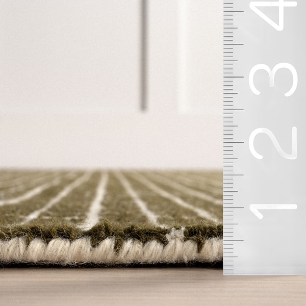 dimension image slide 8 of 10, Melrose Checked Wool Area Rug