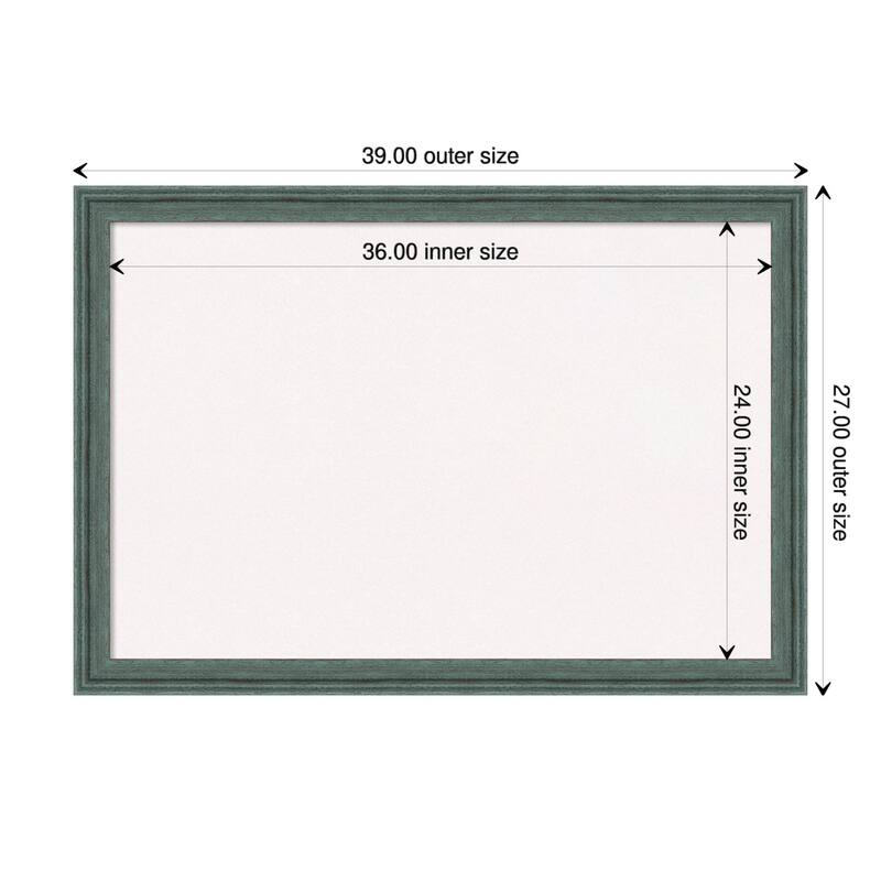 Upcycled Wood Framed White Corkboard Bulletin Board - Upcycled Teal Grey - Board Size 36x24