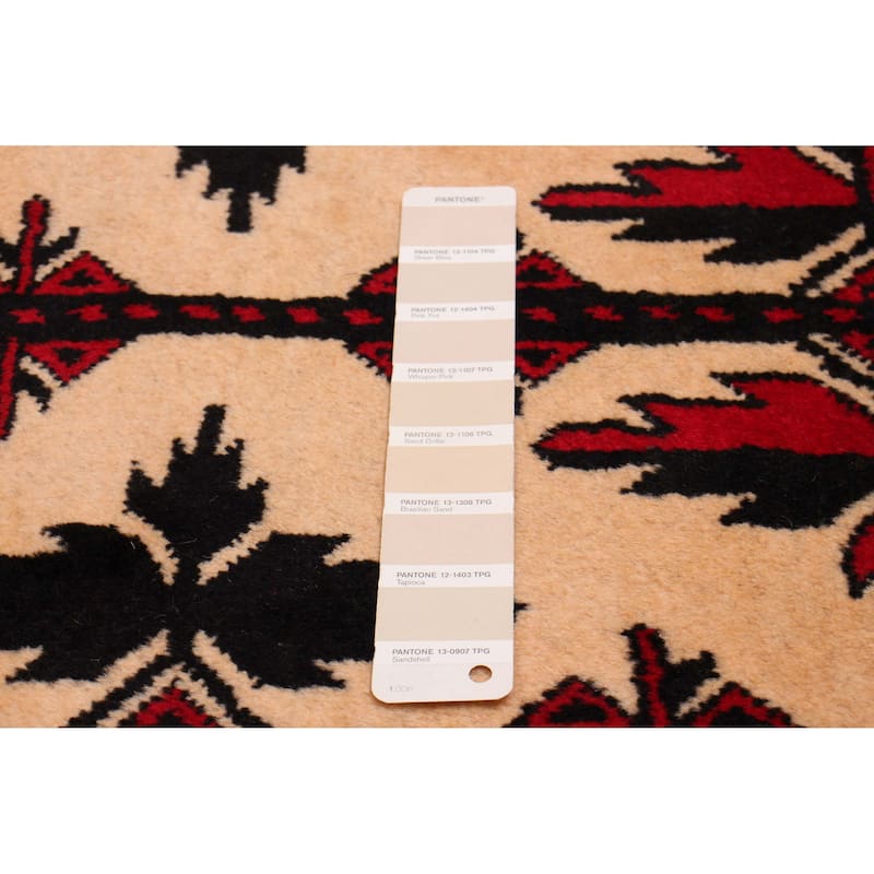 ECARPETGALLERY Hand-knotted Royal Baluch Ivory Wool Rug - 2'10 x 7'3