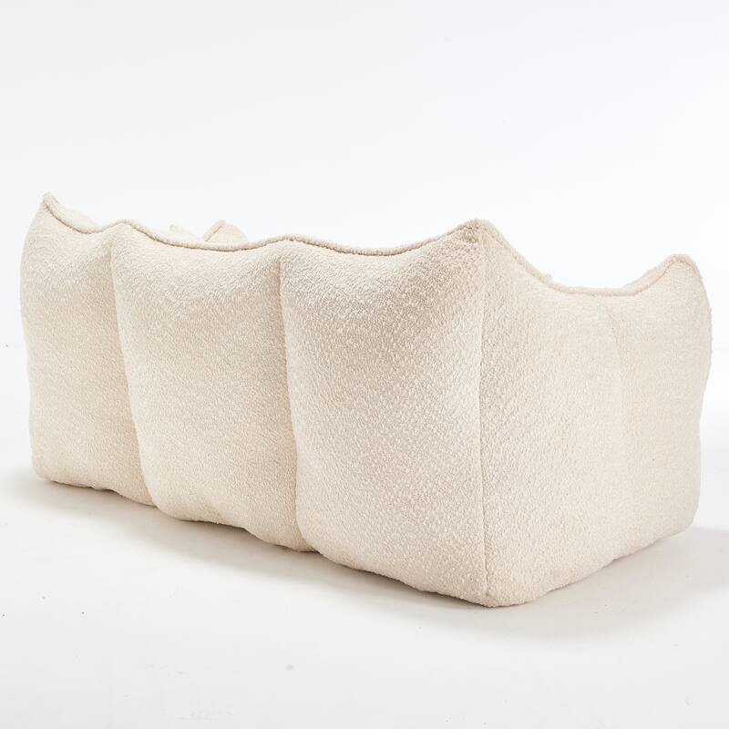 73.2" Chenille Oversized Beanbag Sofa Chair with High-Resilience Foam, Armrests and Handles