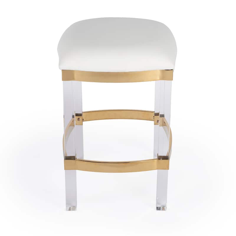 Jordan Acrylic & Polished Brass Counter Stool