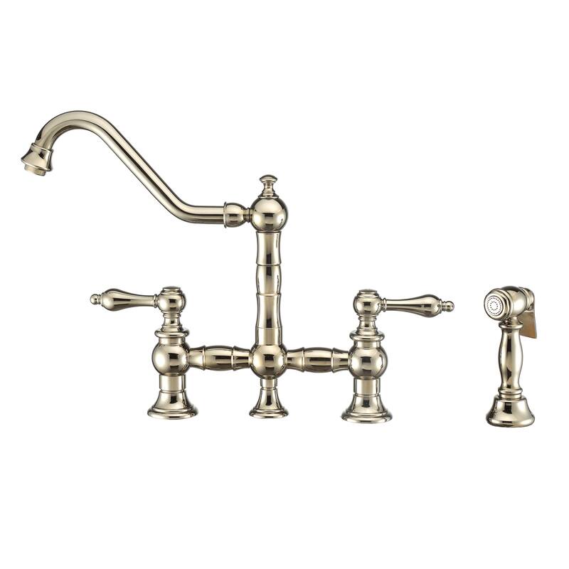 Whitehaus Vintage III Plus 1.5 GPM Widespread Faucet - Polished Nickel