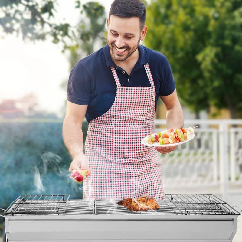 27.5''W× 27.9''H Portable Stainless Steel Grill