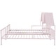 preview thumbnail 27 of 28, Metal Double Twin Size Platform Bed with House-shaped Headboard and Built-in Nightstand, White
