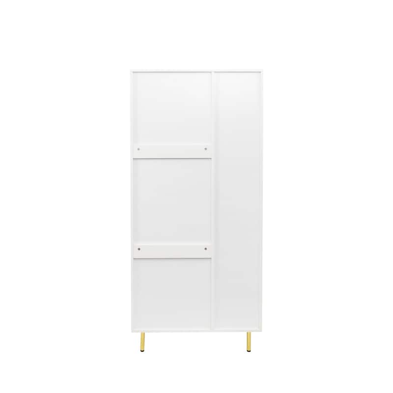 Modern White Armoire with 2 Doors for Bedroom