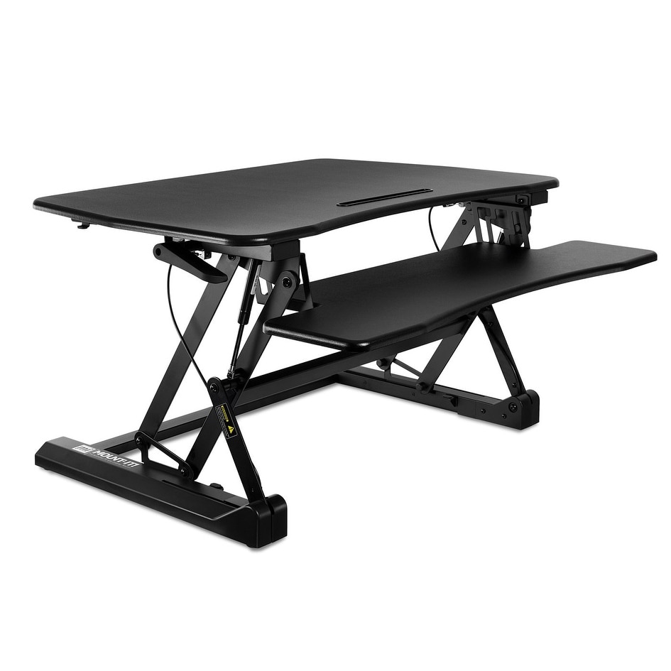 Mount-It! Standing Desk Sit-Stand Desk Converter Height Adjustable, Large Surface Area