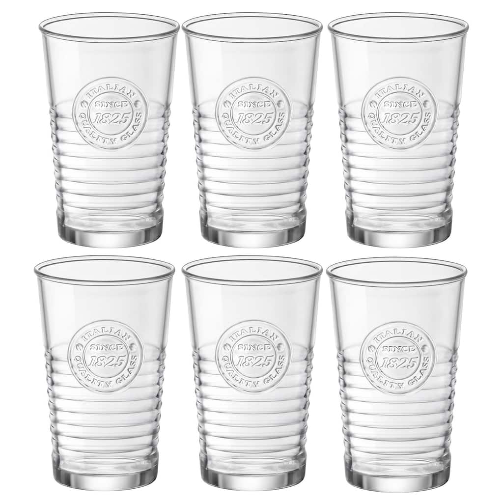 Bormioli Rocco Set of 6 Officina 1825 Water Glasses - 11 oz