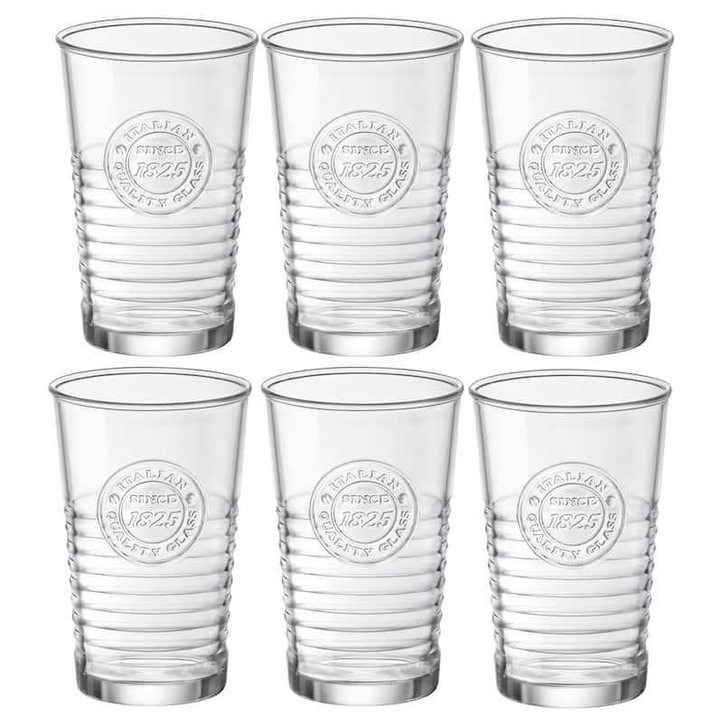 Bormioli Rocco Set of 6 Officina1825 Cooler Glasses - 11 oz - Clear