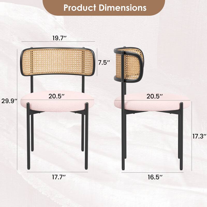 Set of 4 Modern Dining Chairs with Upholstered Seat