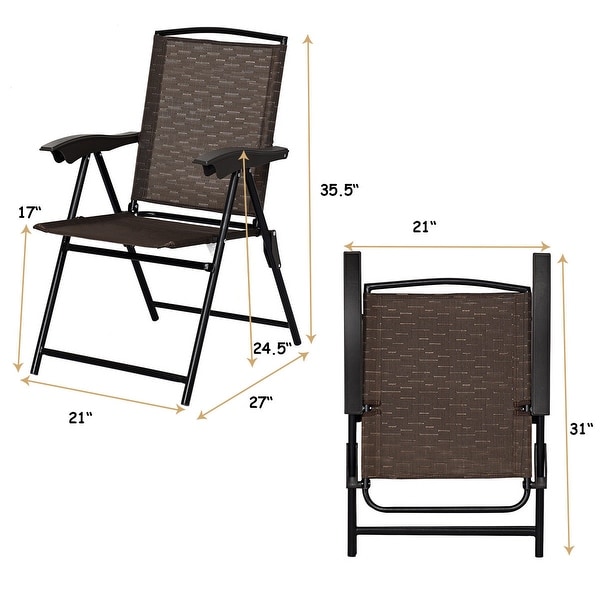 Set of 4 outdoor shop folding sling chairs