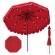 preview thumbnail 22 of 38, 9.3 FT Outdoor Patio Polyester Umbrella with Solar LED Lights and Tilt Crank Metal Frame for Garden Deck