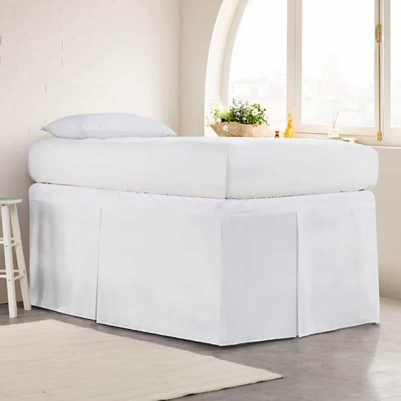 Tailored Dorm 32-inch Drop Bed Skirt - White - 36" Drop