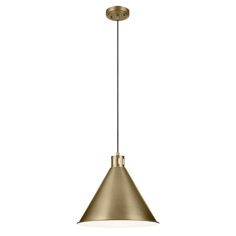 Kichler Lighting Zailey 16 in. 1-Light Cone Pendant Light - Natural Brass