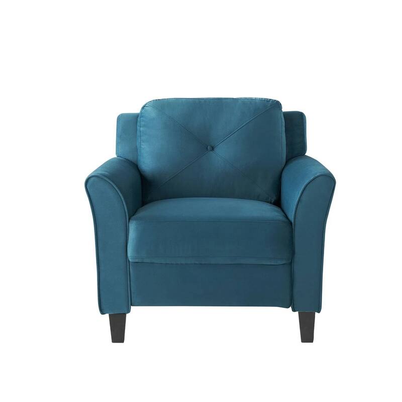 Microfiber Armchair with Button Tufted Back and Flared Arms - 31.5” D x 33.9” W x 32.7'' H