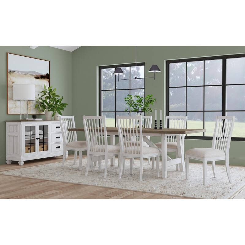 Melody White Wood Rectangular Dining Table - 90" x 30" x 42" - 90" x 30" x 42" - White