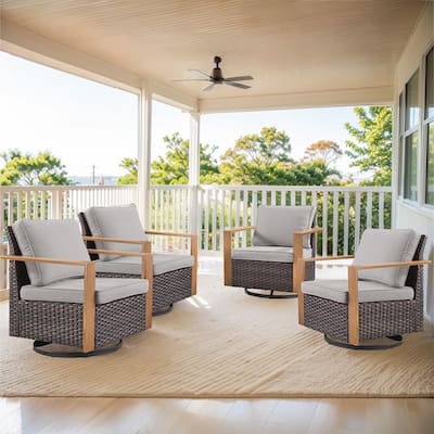 Gymojoy Patio Swivel Glider Chairs Set of 4