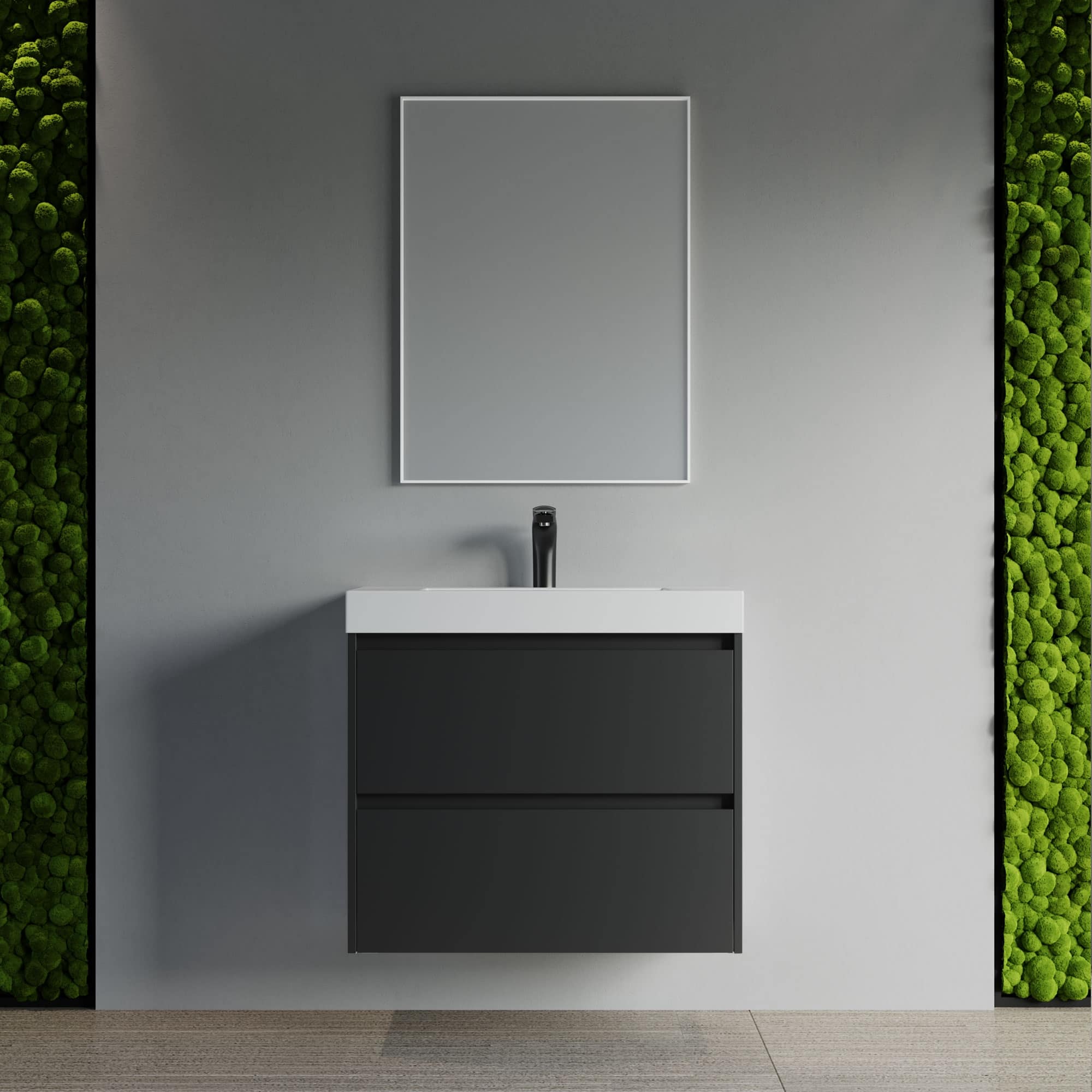 Option Black - Single White Resin Sink