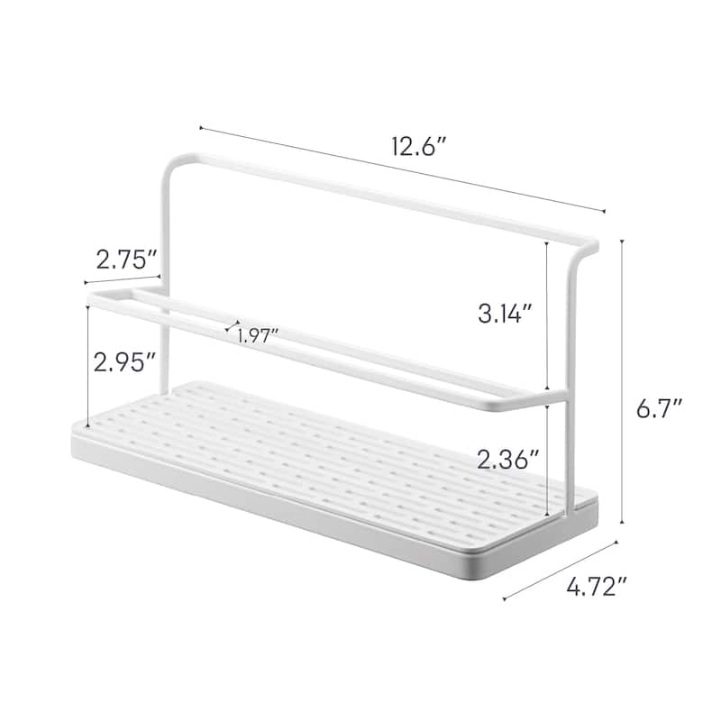 Yamazaki Home Countertop Bottle Drying Rack, Steel, Holds 4.4 lbs - L 4.72 x W 12.6 x H 6.69 inches