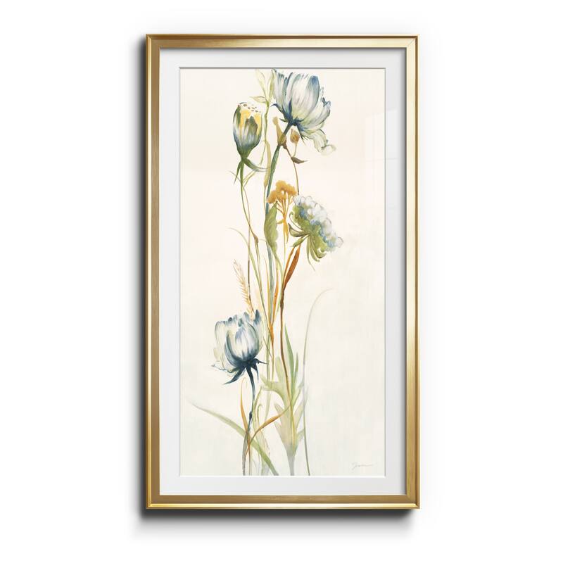 LATE SUMMER WILDFLOWERS I- Premium Gallery Wrapped Print - Ready to Hang - Gold - 22x42