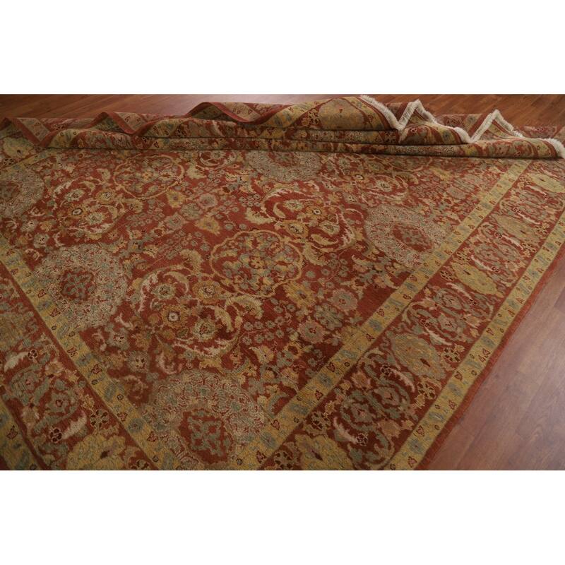 Vintage Vegetable Dye Oushak Turkish Area Rug Handmade Wool Carpet - 8'2"x 9'11"
