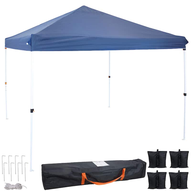 Sunnydaze Standard Pop-Up Canopy with Carry Bag and Sandbags - 12x12 - Blue