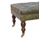 preview thumbnail 7 of 7, Buffalo Green Leather Ottoman with Castor Legs