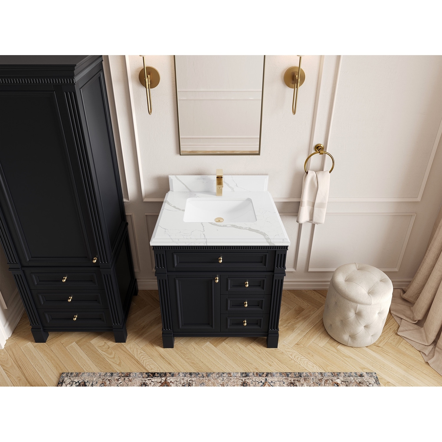 Willow Collections 30 in. W x 22 in. D Reeded Paris Single Sink Bathroom Vanity with Countertop