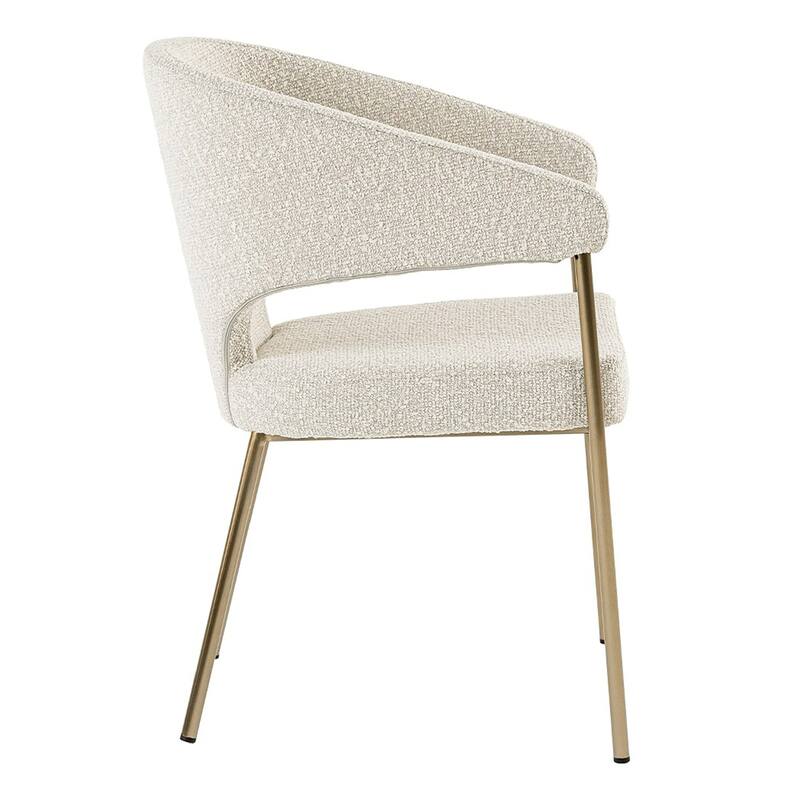 Modrest Claudine Modern Light Grey Fabric & Antique Brass Dining Chair