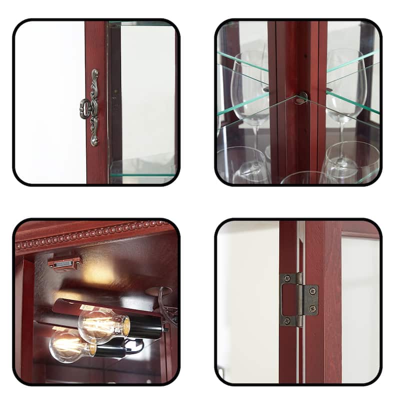 Corner Curio Cabinet with Lights