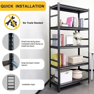 Storage Shelves 5 Tier Heavy Duty Metal Shelving, Storage Rack Kitchen Garage Shelf