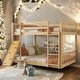 preview thumbnail 2 of 5, Playhouse Twin over Twin Floor Bunk Bed with Climbing Ramp