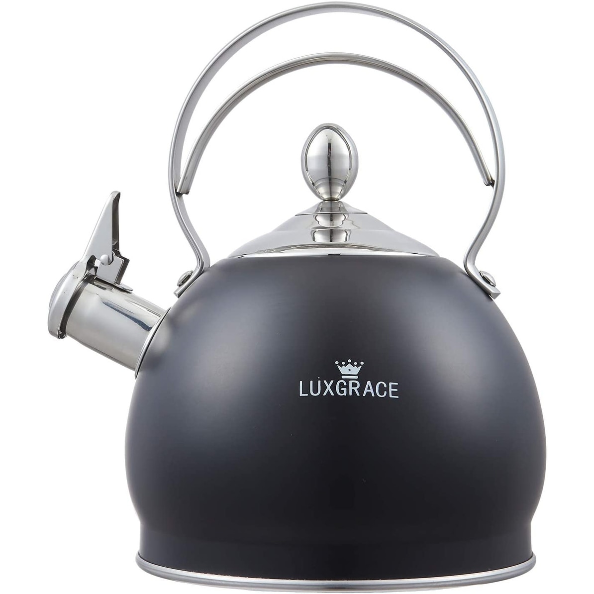 Creative Home 2.5 Quart Black Stainless Steel Whistling Tea Kettle