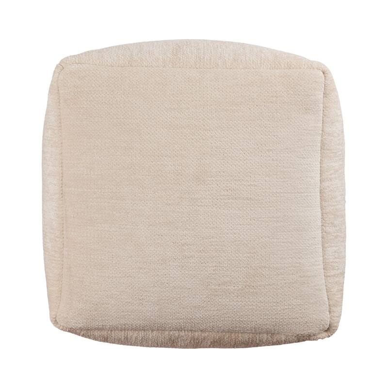 Sevita Transitional Solid Chenille Indoor Pouf