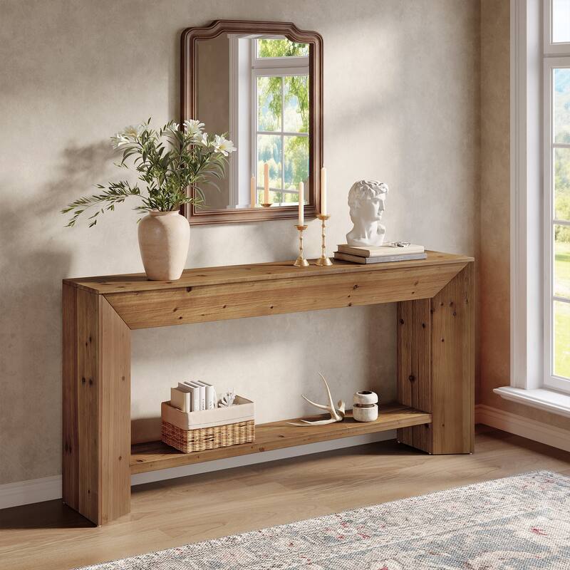 63 Inch Solid Wood Console/Entryway Table with Storage - Bown